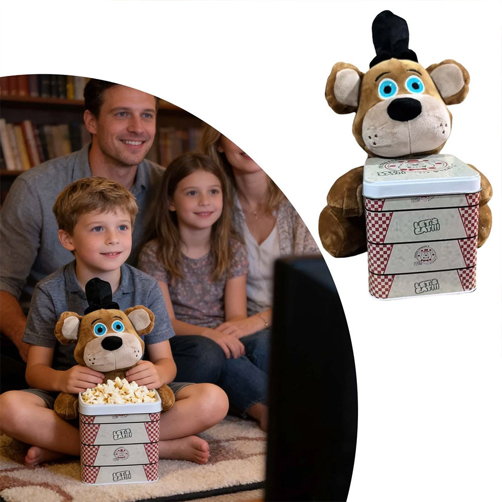 Five Nights At Freddy's 2 Popcorn Bucket Cartoon Freddy Fazbear Plush with Popcorn Bucket