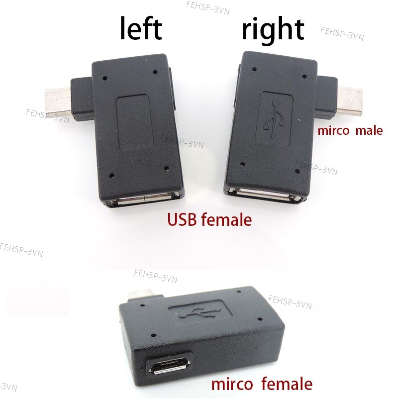 Trái Phải Góc 90 Độ Micro Nữ Nam Sang USB Nữ OTG Chuyển Đổi Cho Fire Stick TV Snes mini Classic Nes 