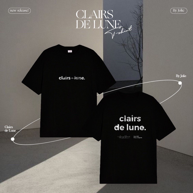 (COD) Áo phông ""CLAIRS dé LUNE"" byjolie chất cotton thoáng mát form unisex
