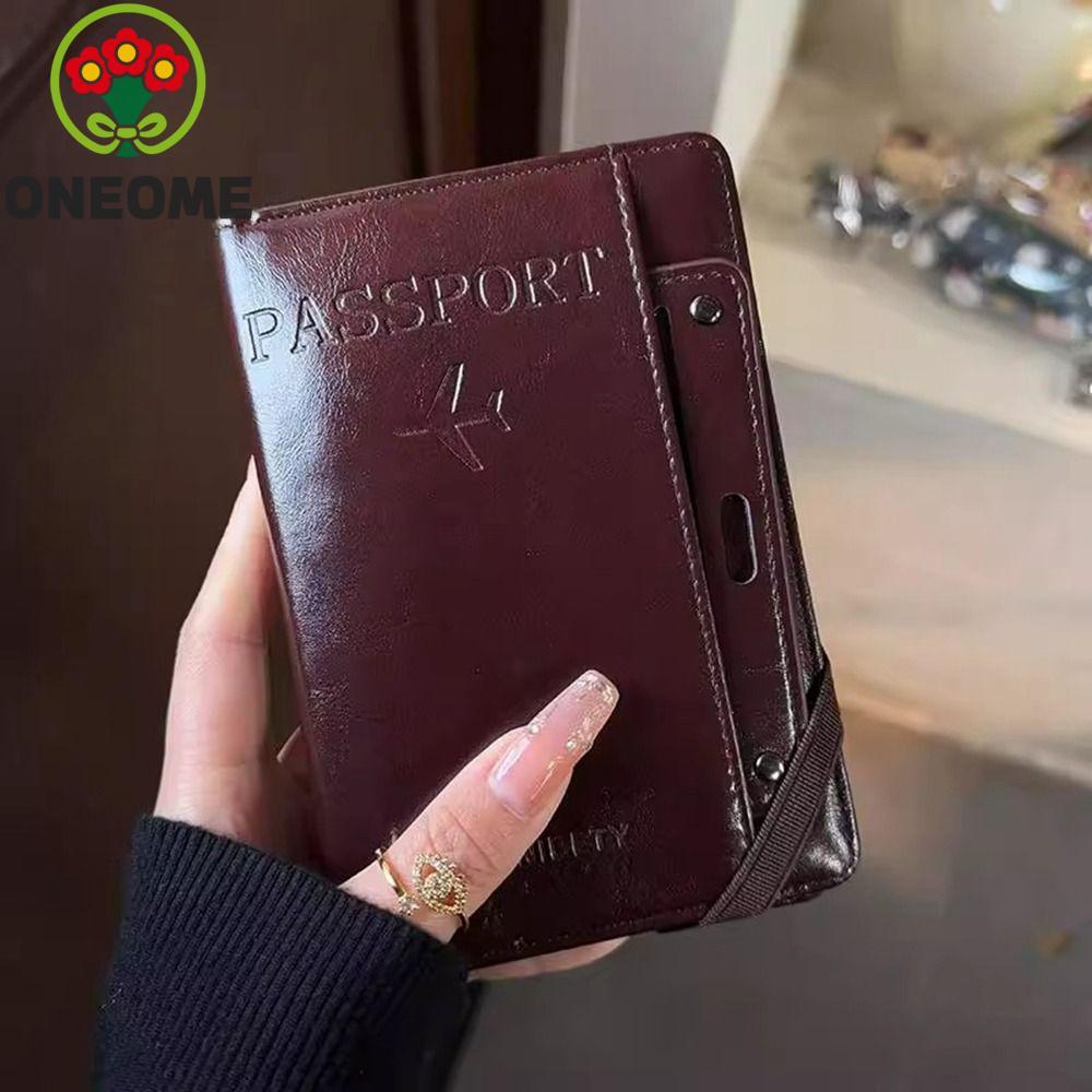 Túi đựng hộ chiếu PU ONEOME, Ví đựng thẻ Ví du lịch, RFID di động Máy bay chống trộm Check-in Giá đỡ