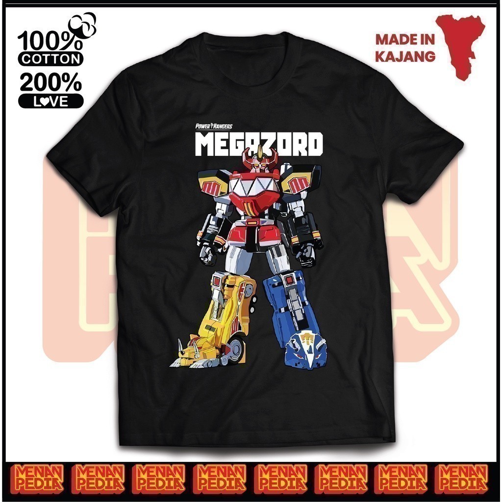 Megazord 2026 thời trang Mighty Morphin Power Rangers Zyuranger Áo thun đồ họa / Baju Microfiber Jer
