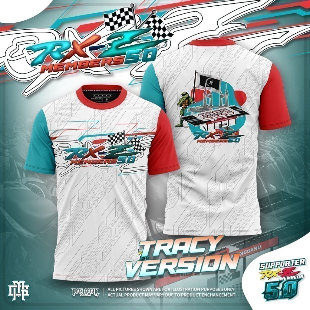 Thời trang YAMAHA 2026 RXZ MEMBERS 5.0 TRACE PHIÊN BẢN Tshirt / Baju Microfiber Jersi / Jersey Thăng