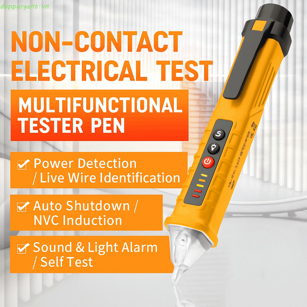Máy kiểm tra điện áp DAPPERGENT, Bút dò điện áp không tiếp xúc Beeper, Điện áp AC Kỹ thuật số dòng đ