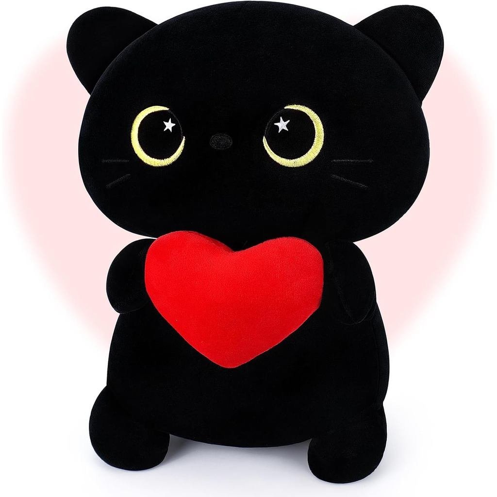 Achwisap Mèo Đen Sang Trọng, Mèo Dễ Thương Thú Nhồi Bông-14 ” Kawaii Mèo Đen Sang Trọng Đồ Chơi Quà 