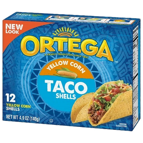 [Hàng Mỹ] Vỏ bánh Taco Shell Ortega - Hộp 140g gồm 12 cái bánh cứng khô