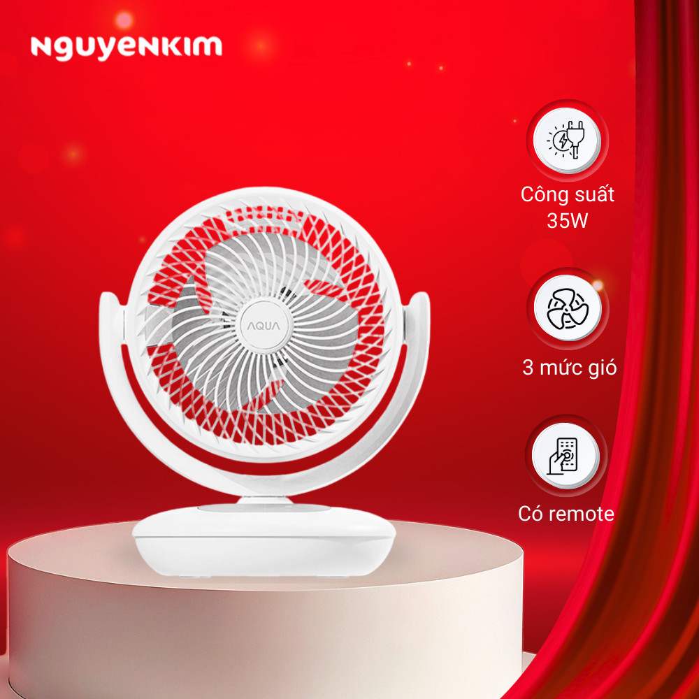 [Mới 2025] Quạt lưu thông không khí Aqua AQS-FED2001R(W)-VN
