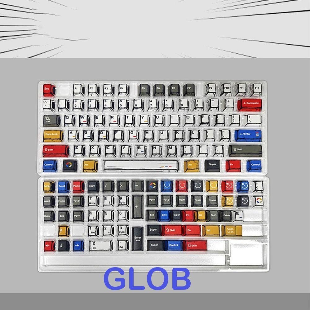 Bộ Keycap GLOB, Mũ Bàn Phím 136 Phím Cổ Điển, Phong Cách Manga Chống Thấm Nước Đa Năng Trăm Đèn Chủ 
