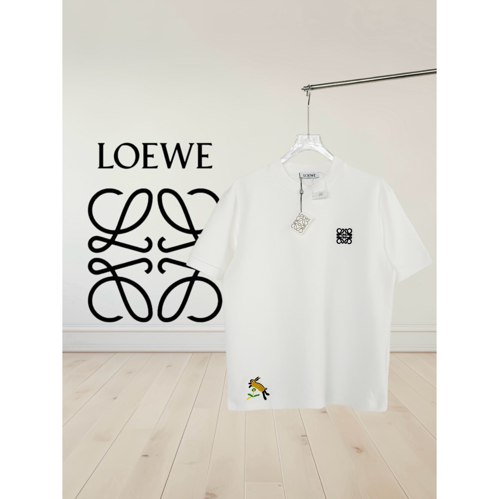 LOEWE Áo Thun Nam Ngắn Tay Mùa Xuân - Mềm Mại, Màu Sắc Tương Phản 85EH