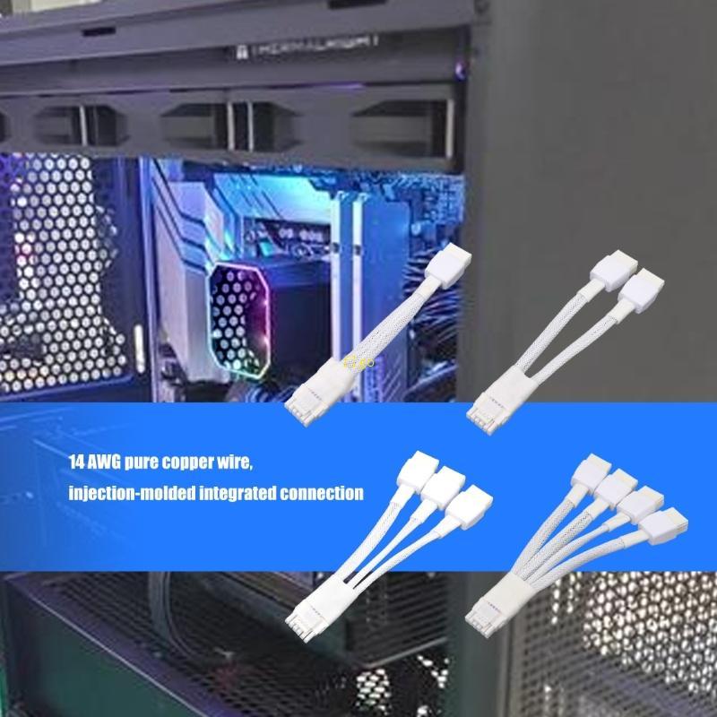 Cáp nguồn GPU bện trắng 8Pin đến 16Pin 12VHPWR cho 40 Series