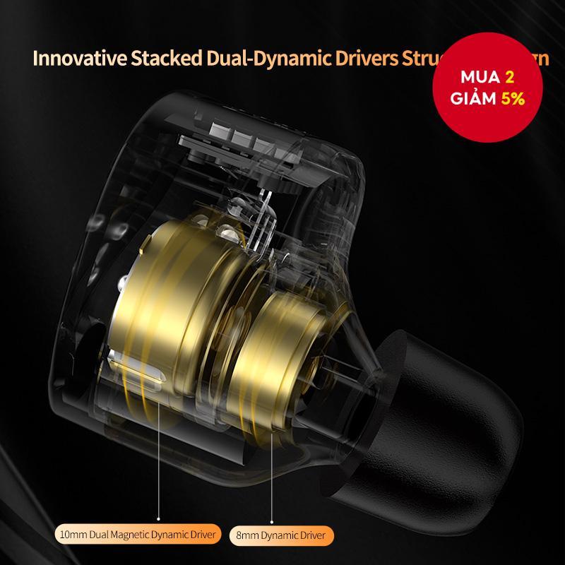 KZ Castor Có Dây IEM Trình Điều Khiển Năng Động Kép Có Thể Điều Chỉnh HiFi Màn Hình Tai Nghe Bass / 