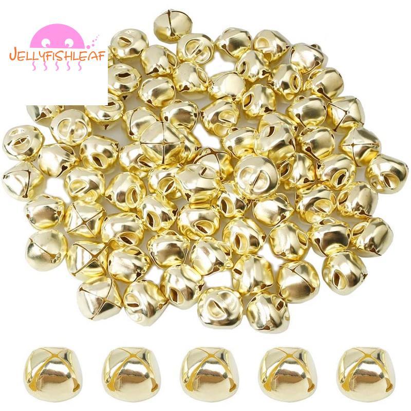 100 Miếng Chuông Jingle, Chuông Jingle Kim Loại 15 Mm Mini Thủ Công Chuông Hạt Cho DIY Vàng