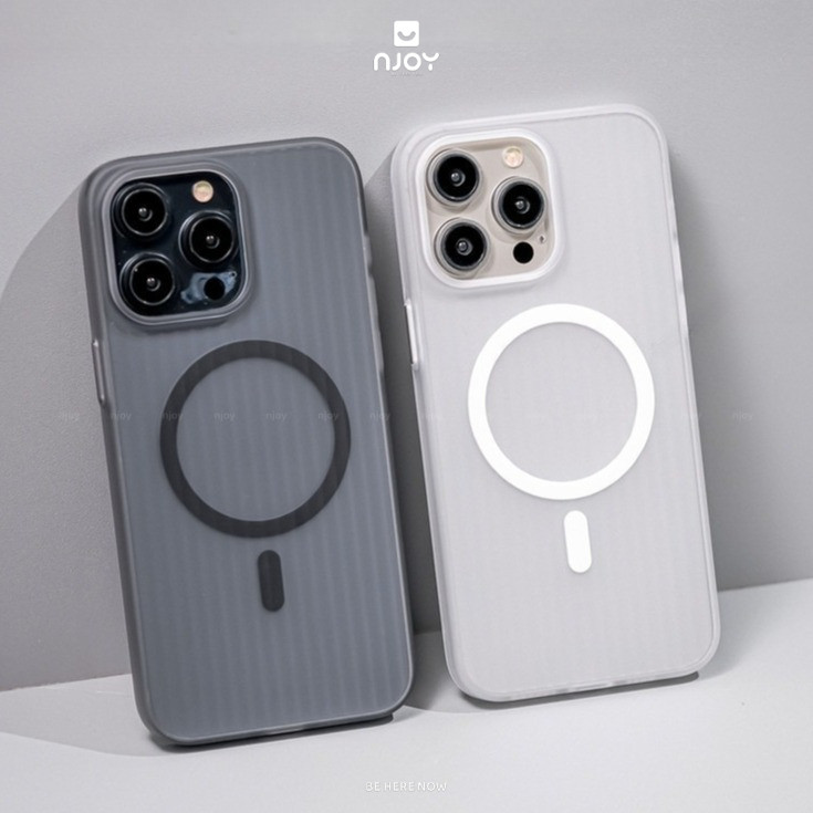 Ốp Lưng Nhám Siêu Mỏng Sọc Vali Bảo Vệ Camera Cho Điện Thoại iPhone 12 13 14 15 16 Pro Max Njoyshop