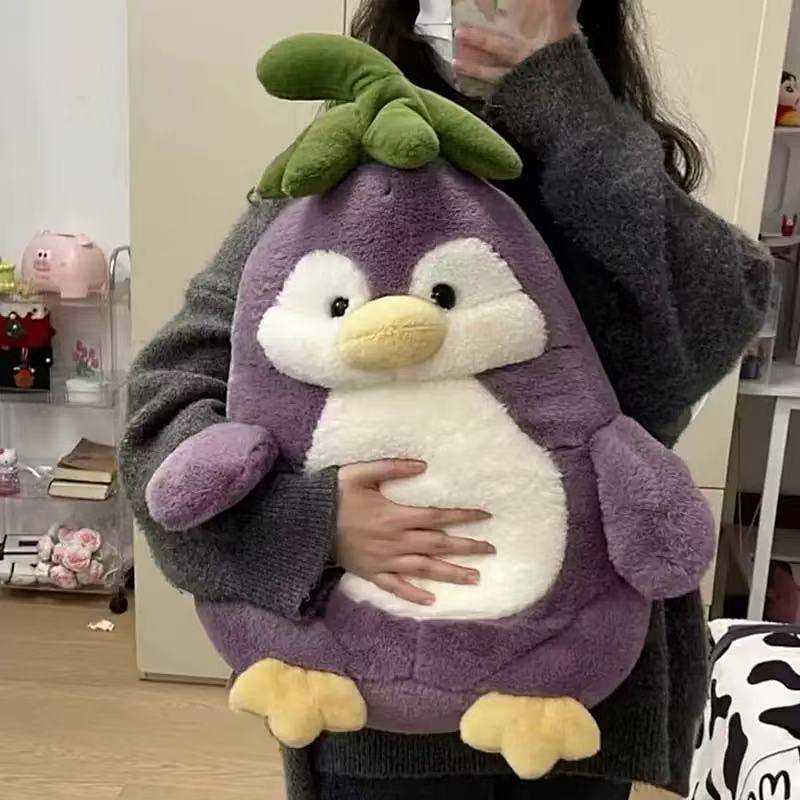 Cute Fat Eggplant Penguin Plush Toy Eggplant Goose Doll Children's Sleeping Companion Pillow diVV