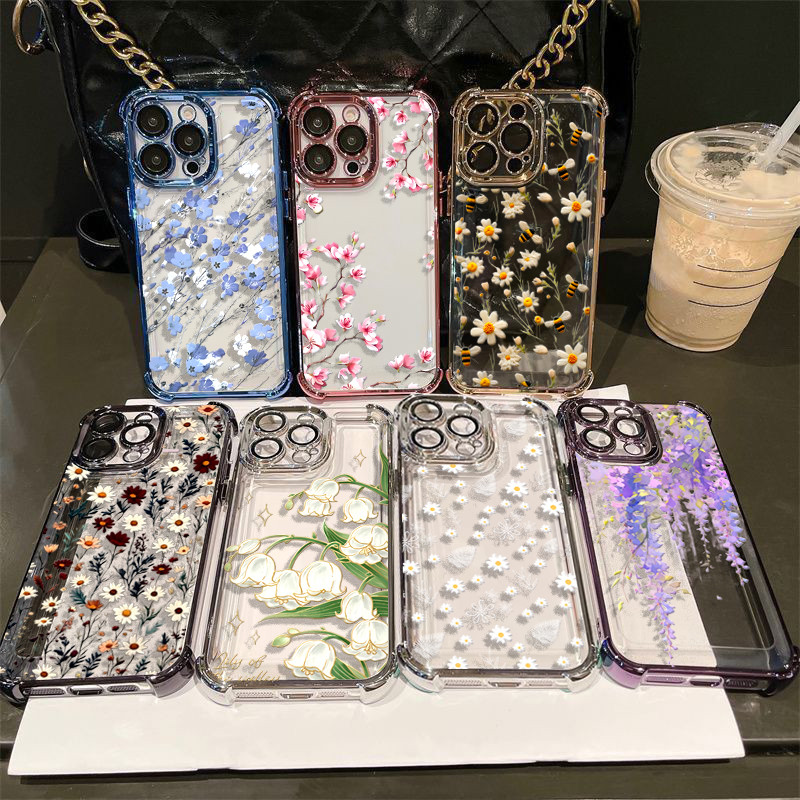 Ốp Lưng Cho OPPO A5S A5 A9 A31 2020 A72 A60 A93 A97 A74 5G A1K Realme C2 C30S 15T 14 Pro Plus Vỏ Hoa