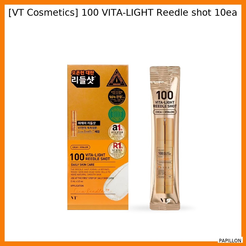[VT Cosmetics] 100 VITA-LIGHT Reedle shot 10ea / Chăm sóc da Hàn Quốc / Revitalizing Shot / Xác thực