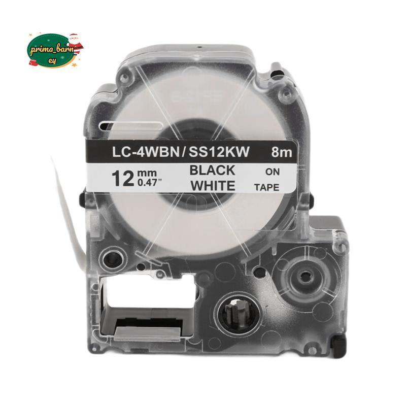 5 Gói Thay Thế -4WBN LC-4WBN9 (SS12KW) Băng Nhãn Cho LabelWorks LW300 LW400 LW500 LW700 Đen Trên Trắ