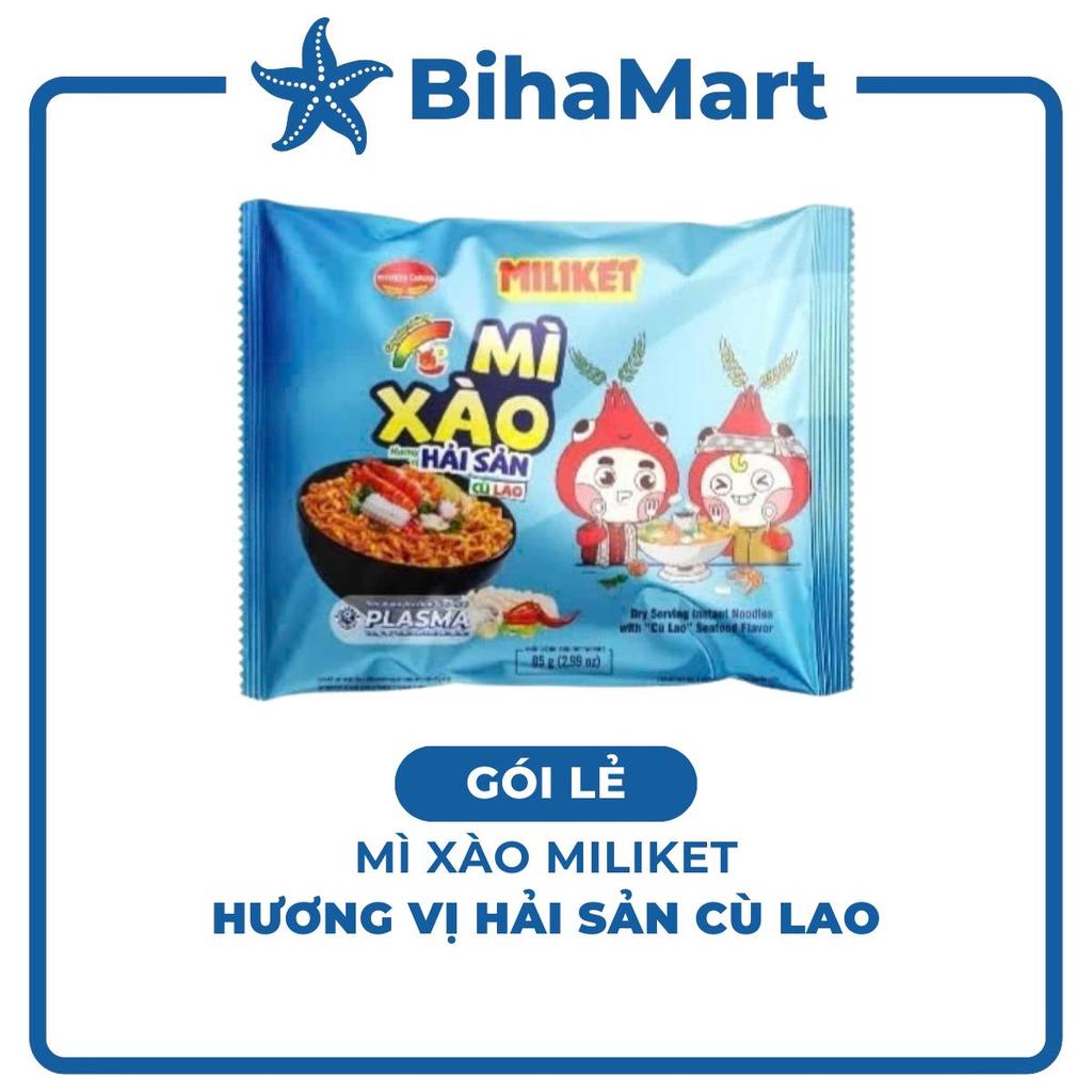 GÓI LẺ - COLUSA - Mì xào Miliket hương vị hải sản Cù Lao, Mì xào ăn liền Miliket, Mì trộn hải sản Cù