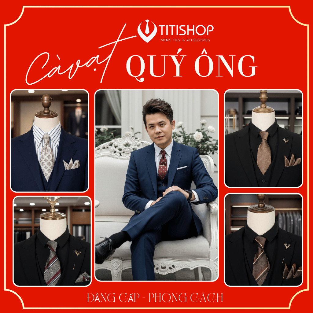 ( Hỏa Tốc ) Sét Bộ 2 Món Caravat & Khăn Cài Túi Quý Ông 8CM ,Càvat Quý ông , Pocket Square,Caravat H
