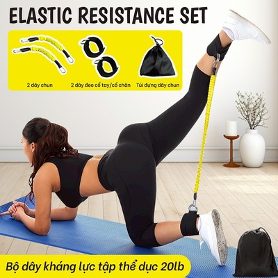 [MALL] Dây Kháng Lực 6019 Cho Tập Luyện Chân Taekwondo, Cao Su Dày Dặn 20LB-80LB