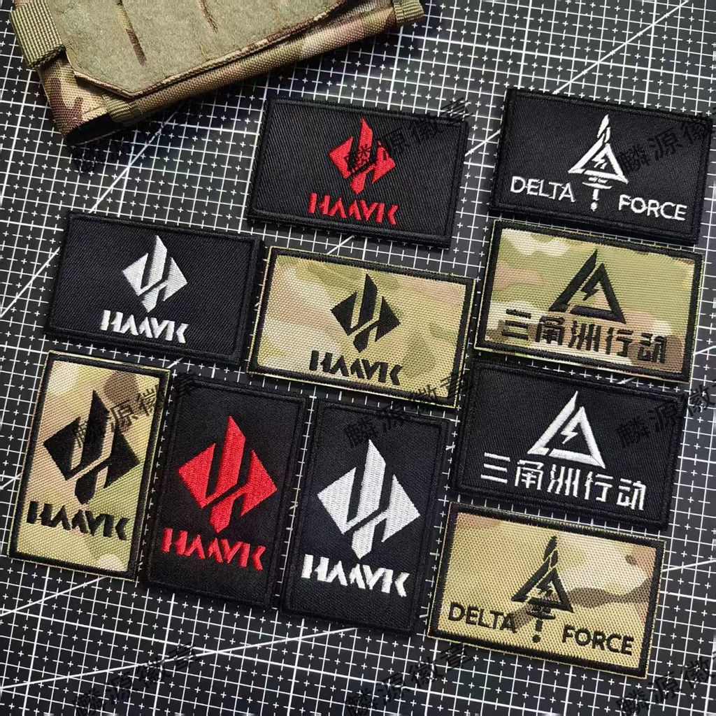 Miếng dán Velcro thêu logo 3D Delta Havk Group - Trang trí áo khoác và phụ kiện