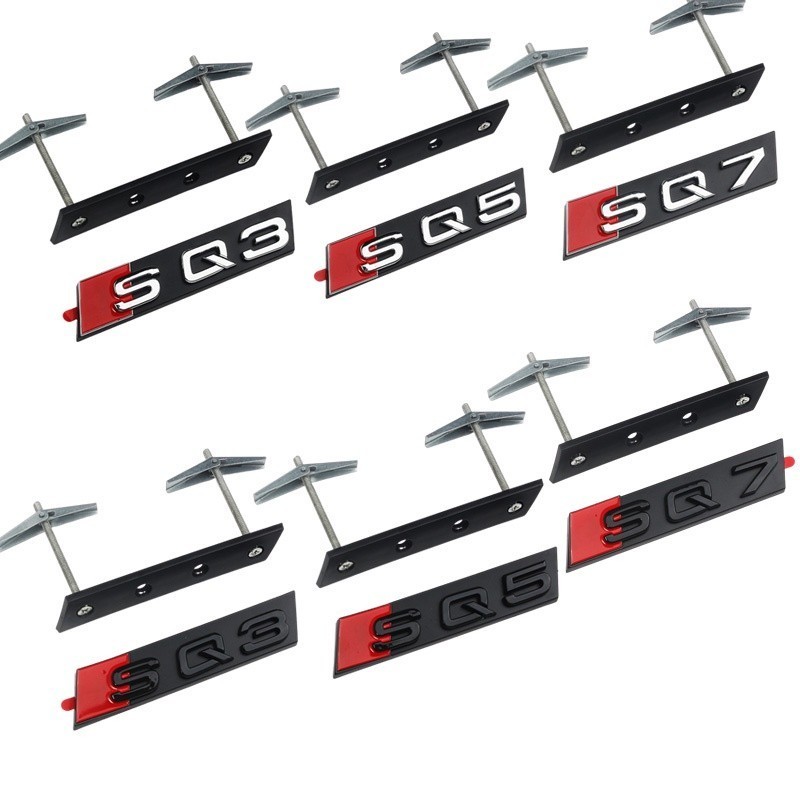 Audi SQ3 SQ5 SQ7 Logo ô tô Sửa đổi tổ ong Lưới tản nhiệt phía trước biểu tượng Phụ tùng ô tô Trang t