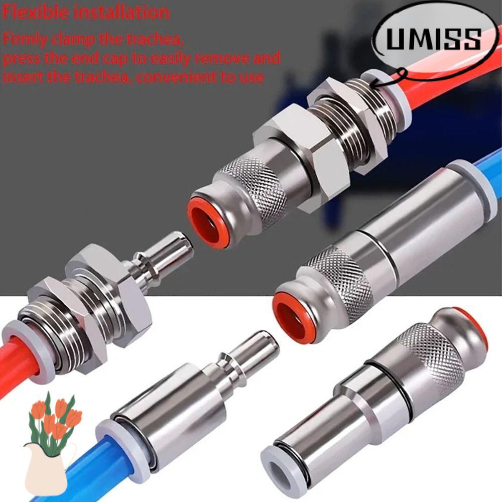 Đầu nối nhanh khí quản UMISS 1 Cái, KK2P / KK2S-04H-06H-04E-06E-06E Khớp nối nhanh một chiều, Ống PU