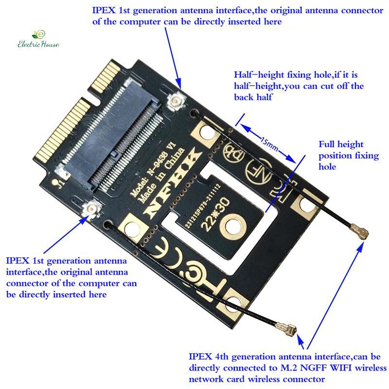 [Nhà điện] Bộ chuyển đổi M.2 NGFF sang Mini PCI-E (PCIe + USB) cho Wlan không dây Wifi M.2 mới