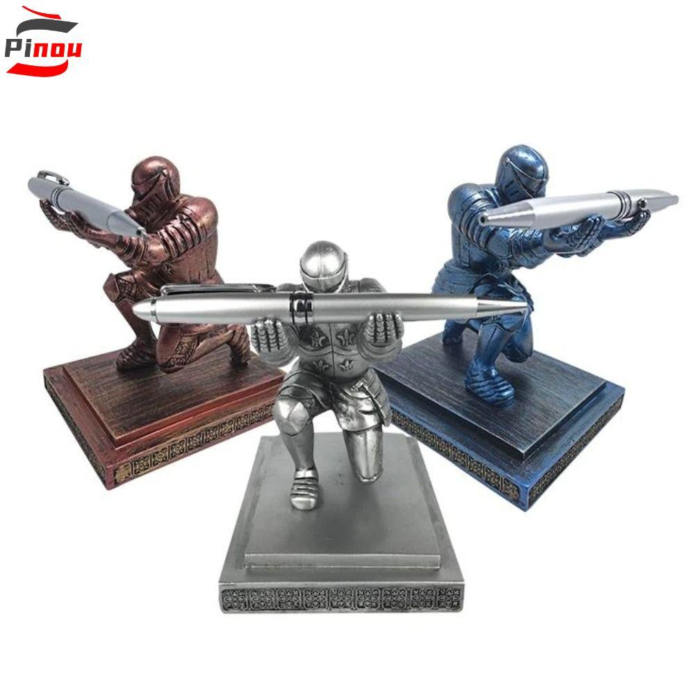PINOU Executive Knight Pen Holder, Executive Knight Armor Hero Hero Hero Pen Holder, Văn phòng phẩm 