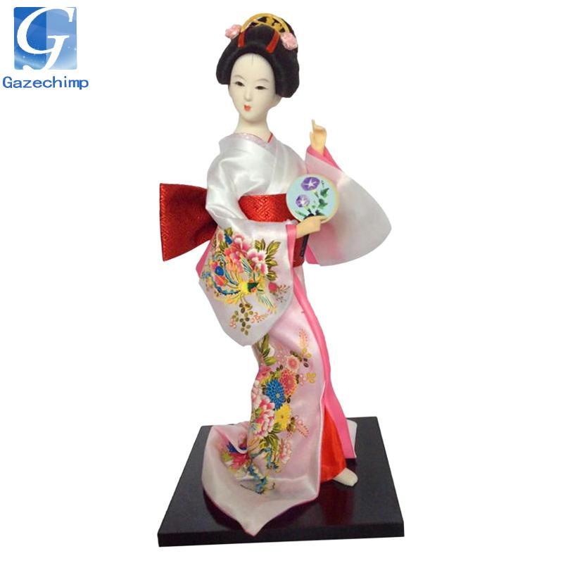 Gazechimp 30cm Geisha Nhật Bản, Búp bê Geisha Châu Á, Thủ công, Trang trí, Điêu khắc, Tượng bé gái, 