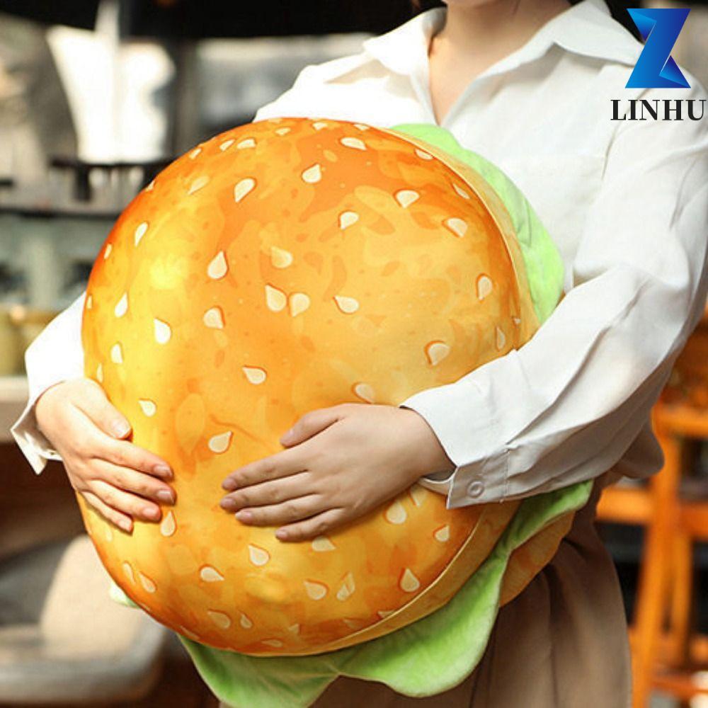 LINHU Gối Burger Thực Tế, Burger Thực Tế Mô Phỏng Burger Burger Cheeseburger Gối, Đồ Chơi Sang Trọng