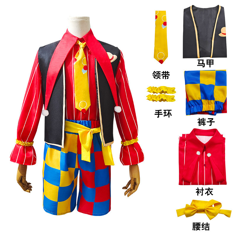 Full bộ trang phục cosplay One Piece Luffy dành cho sân khấu biểu diễn