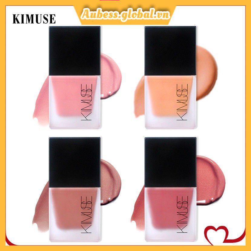 coza ❤KIMUSE❤ Phấn má hồng dạng lỏng 4 màu mới, lấp lánh tự nhiên, chống thấm nước, lâu trôi, dạng g