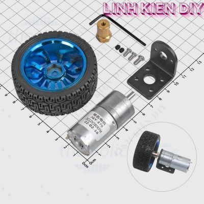 Bộ Động Cơ Giảm Tốc GA25-370 12VDC Gắn Bánh Xe Linh Kiện DIY