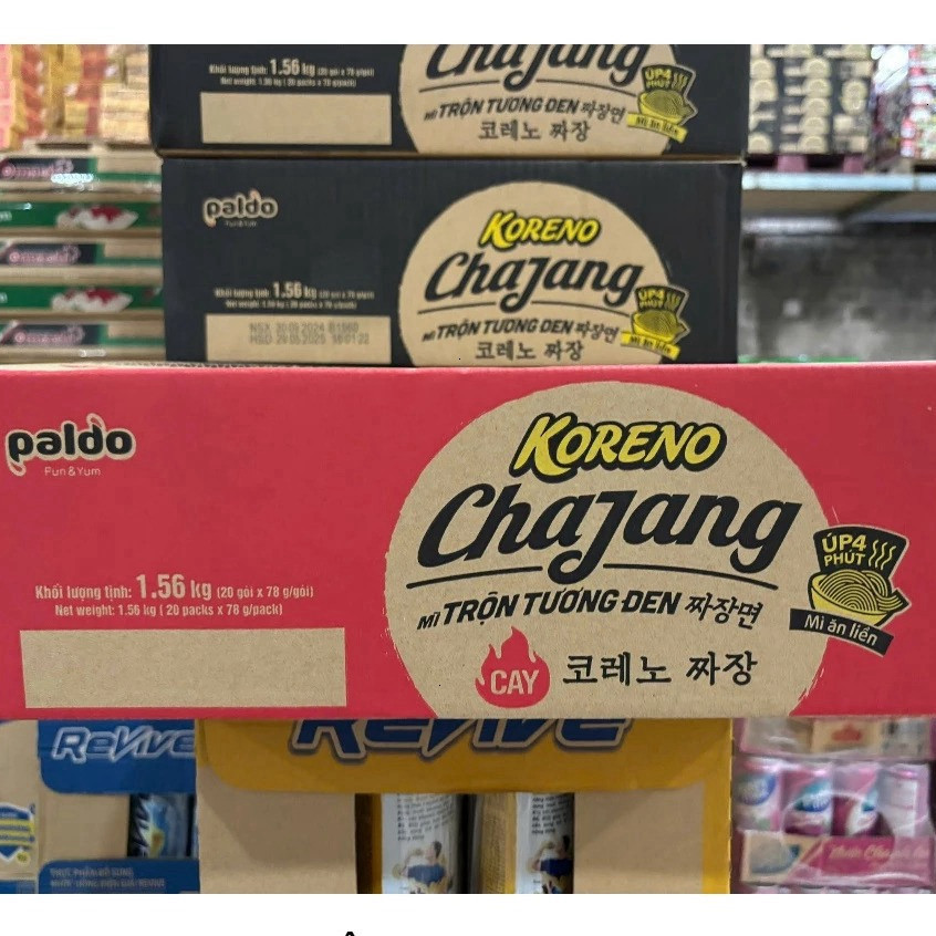 Thùng 20 gói mỳ koreno tương đen, đỏ cay, lẩu thái.