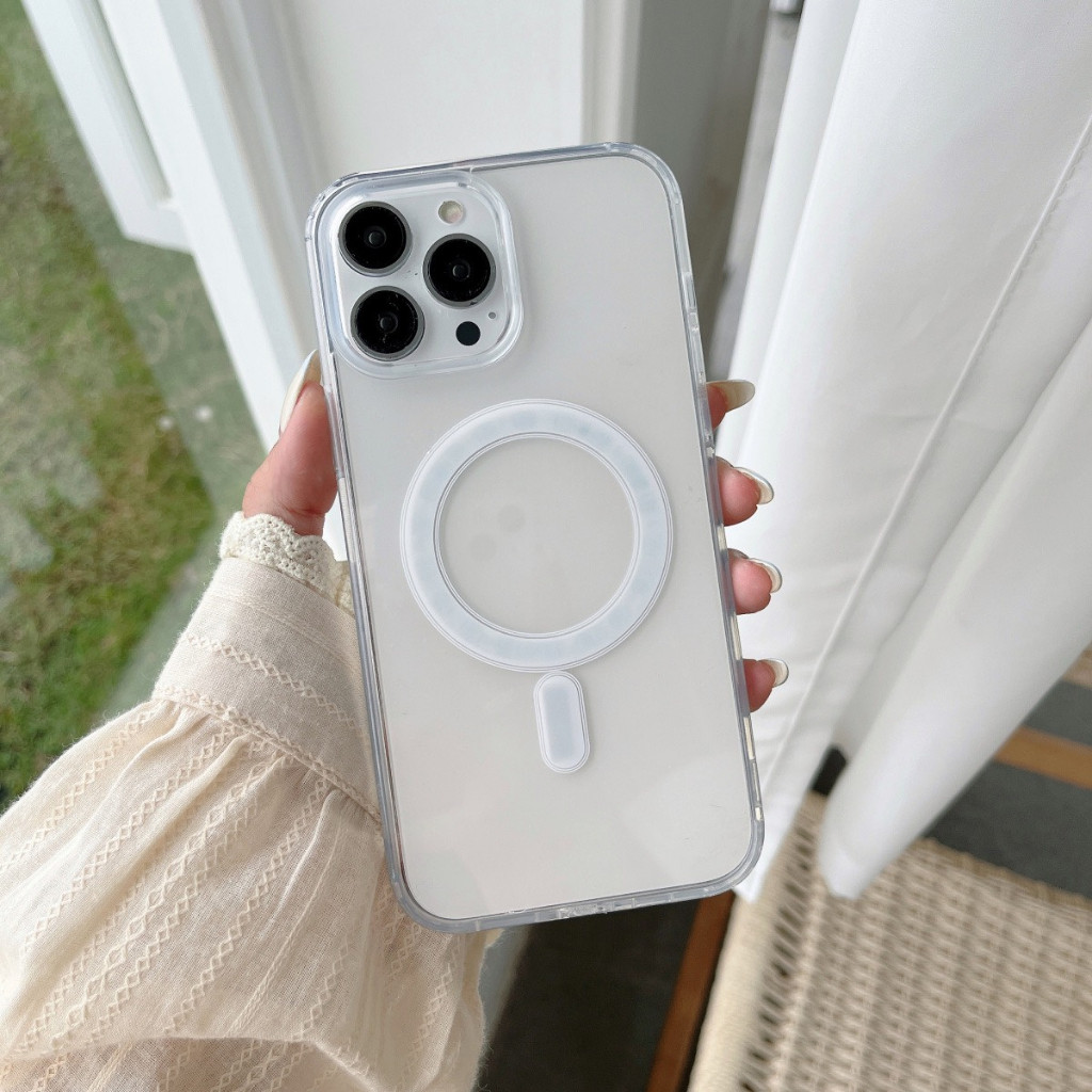 Ốp lưng iphone trong suốt hỗ trợ sạc không dây từ tính ( đóng hộp ) 11/12/13/14/15/16/17/pro/max/pro