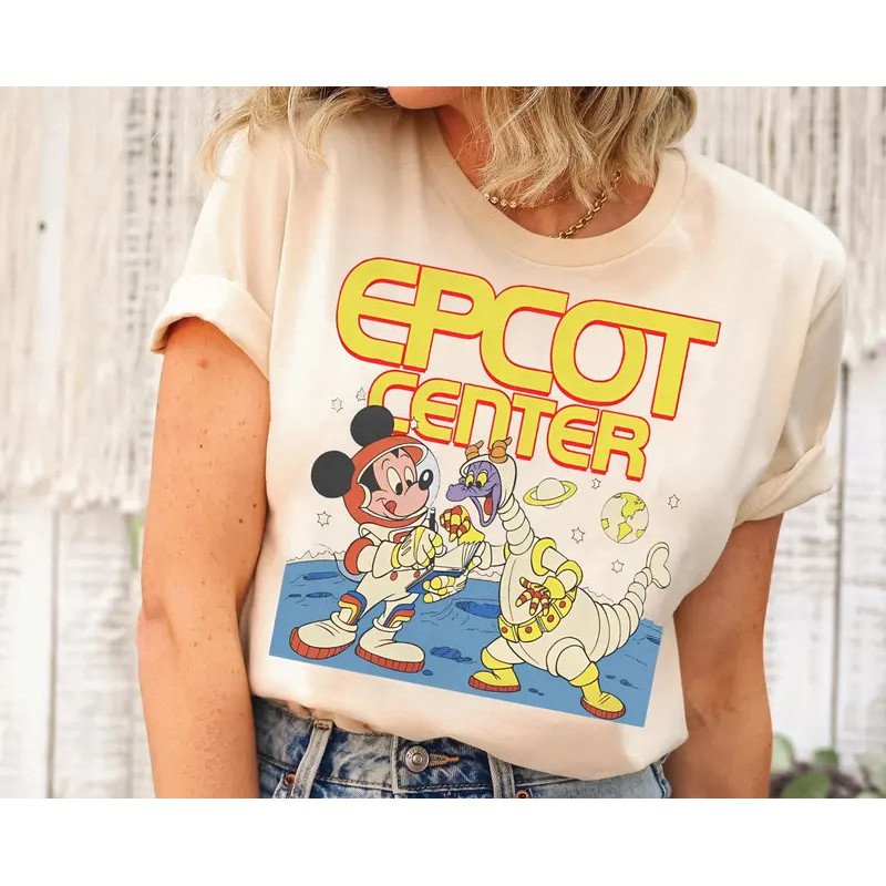 Disney Epcot Vintage Áo Thun Mickey Và Rồng Yếu Tố Phi Hành Gia 1982 Và Những Người Bạn Ngộ nghĩnh