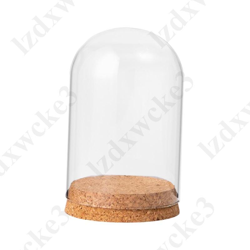 Màn hình kính Cloche Dome Cloche Jar có đế gỗ Bệ kính DIY Glass Cloche Bell Jar Display Dome để tran