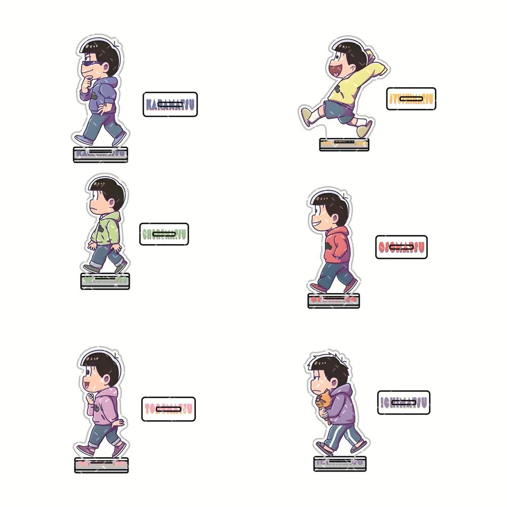 Standee Anime Osomatsu-san Mô Hình Mica Acrylic 10cm Trang Trí Bàn Học Osomatsu Karamatsu Choromatsu
