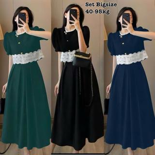 Set Áo Viền Ren và Chân Váy Bigsize Xinh Nhẹ Nhàng Thiết Kế Dự Tiệc Cho Nữ Đẹp Sang Chảnh Dễ Thương 50-95kg Top 1060