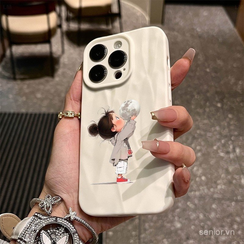 Ốp Điện Thoại Cô Gái Chọn Mặt Trăng Thích Hợp Cho iPhone 14promax 13promax 11promax 11 12 13 14 15 p