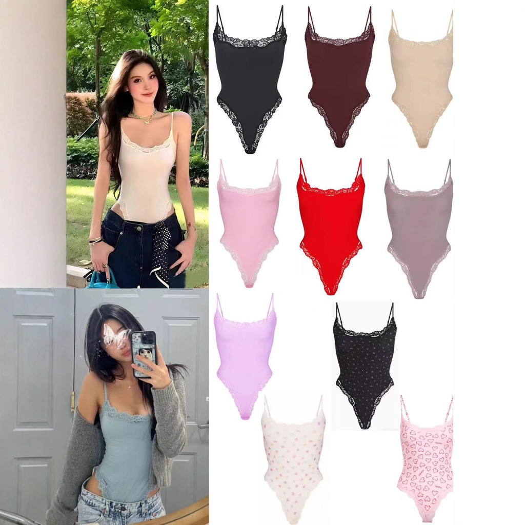 Skims FITSEVERYBODY Lace-trimmed camisole jumpsuit