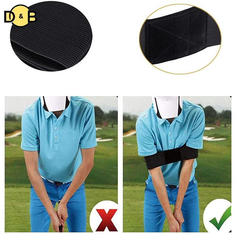 [DB] Chuyên nghiệp đàn hồi Golf Swing Trainer Arm Belt Gesture Alignment Training Aid TH