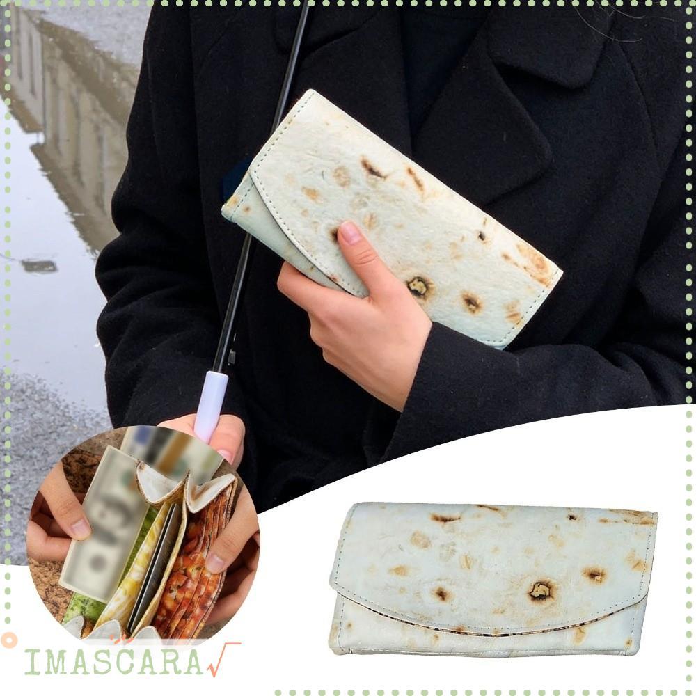 Kẹp tiền xu IMASCARA, có thể gập lại bằng khe cắm thẻ Ví Burrito, Hộp đựng thẻ nhiều ngăn Burrito