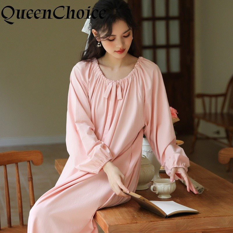 Váy ngủ nữ bằng cotton vintage, style retro