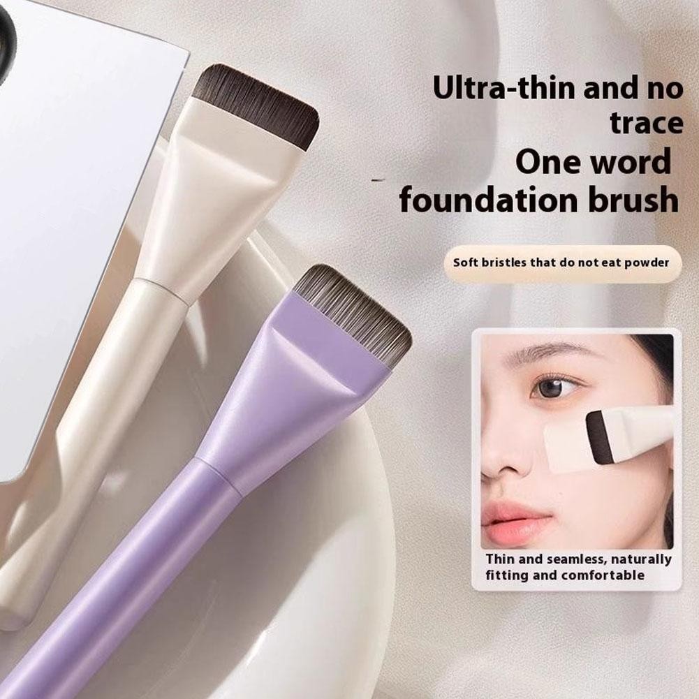Bảng Nền Bột Màu Đen Puff One Word Flat Brush Head Ultra Spatula Foundation Thin J2j0