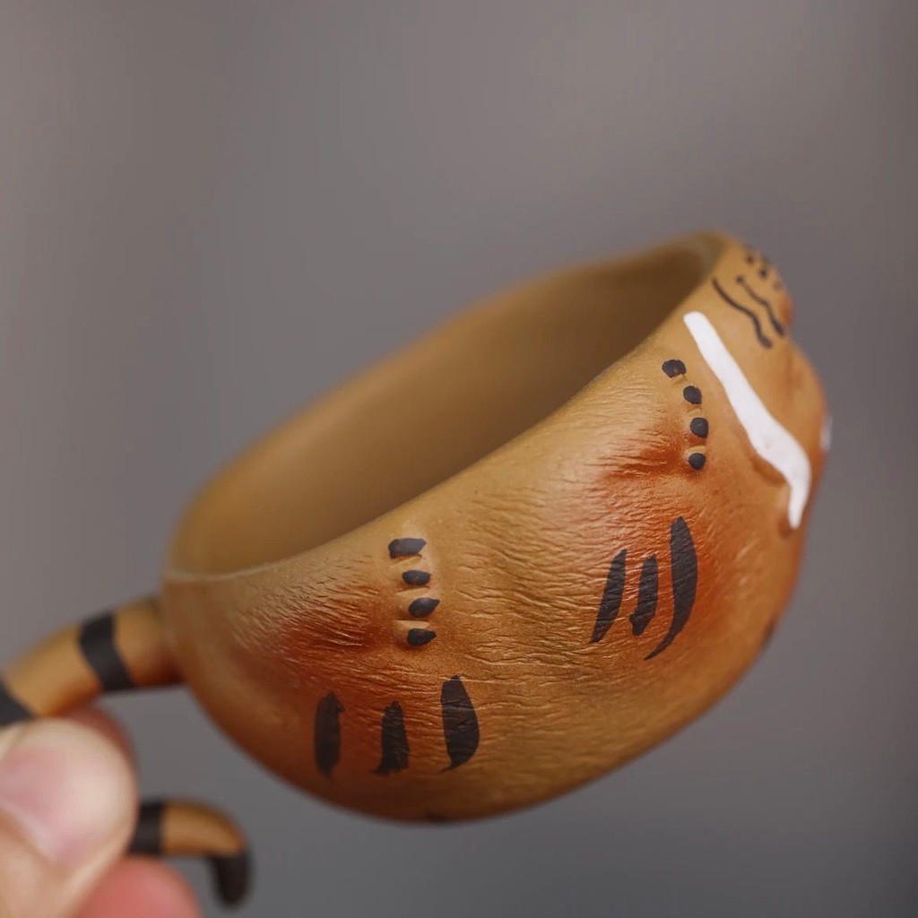 Yixing Handmade Zishahu Tiger Master Cup 80cc Trà Phong Cách Trung Quốc Cốc Trà Nhỏ Có Tay Cầm Bát T