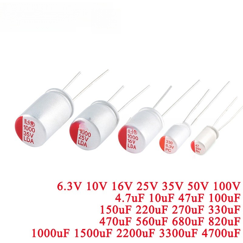 5 Chiếc DIP Chắc Chắn Điện Phân Tụ Siêu Thấp ESR 6.3V 16V 25V 35V 50V 100UF 270UF 470UF 220 330 560 