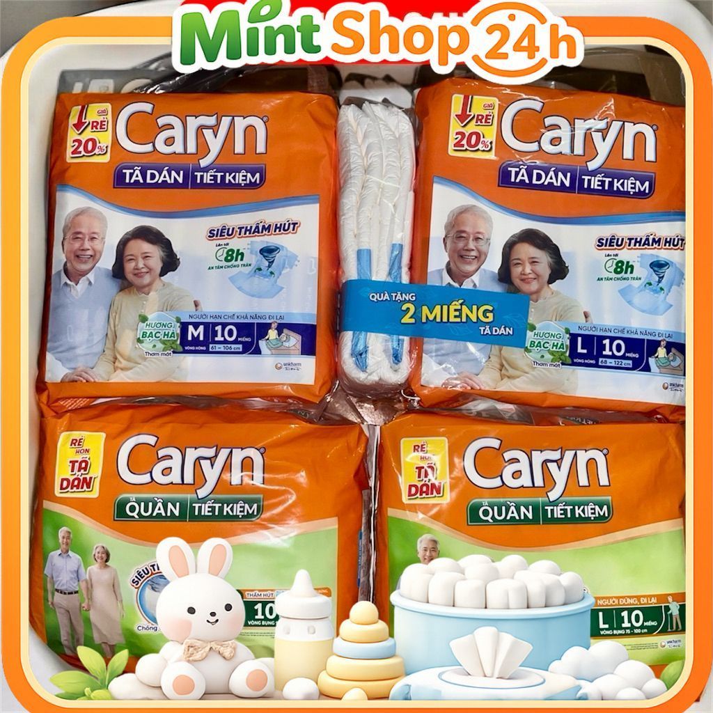 [Mã 150k Tại Live/Video-Hỏa tốc] Tã bỉm dán/quần caryn ngày và đêm cho người lớn, mẹ sau sinh hương bạc hào
