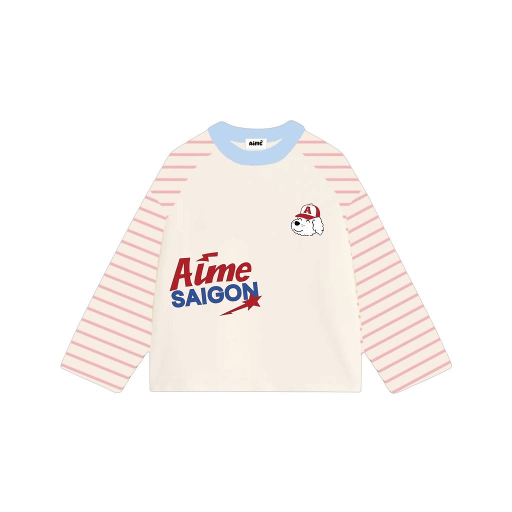 [Ver5] Áo Thun Tay Dài Raglan Phối Borip NGÔI SAOxCotton Long Sleeve Boxy AIMÉ Form Rộng Cổ Tròn Unisex Nam Nữ Áo Mùa Hè | BigBuy360 - bigbuy360.vn