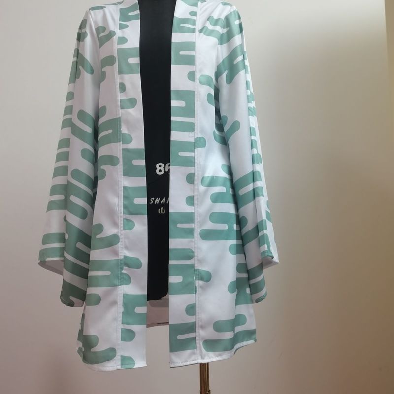 Cosplay Demon Slayer Tokito Muichiro - Áo Choàng Hakama Cardigan Tay Ba Phần Tư & Cape Anime 2D